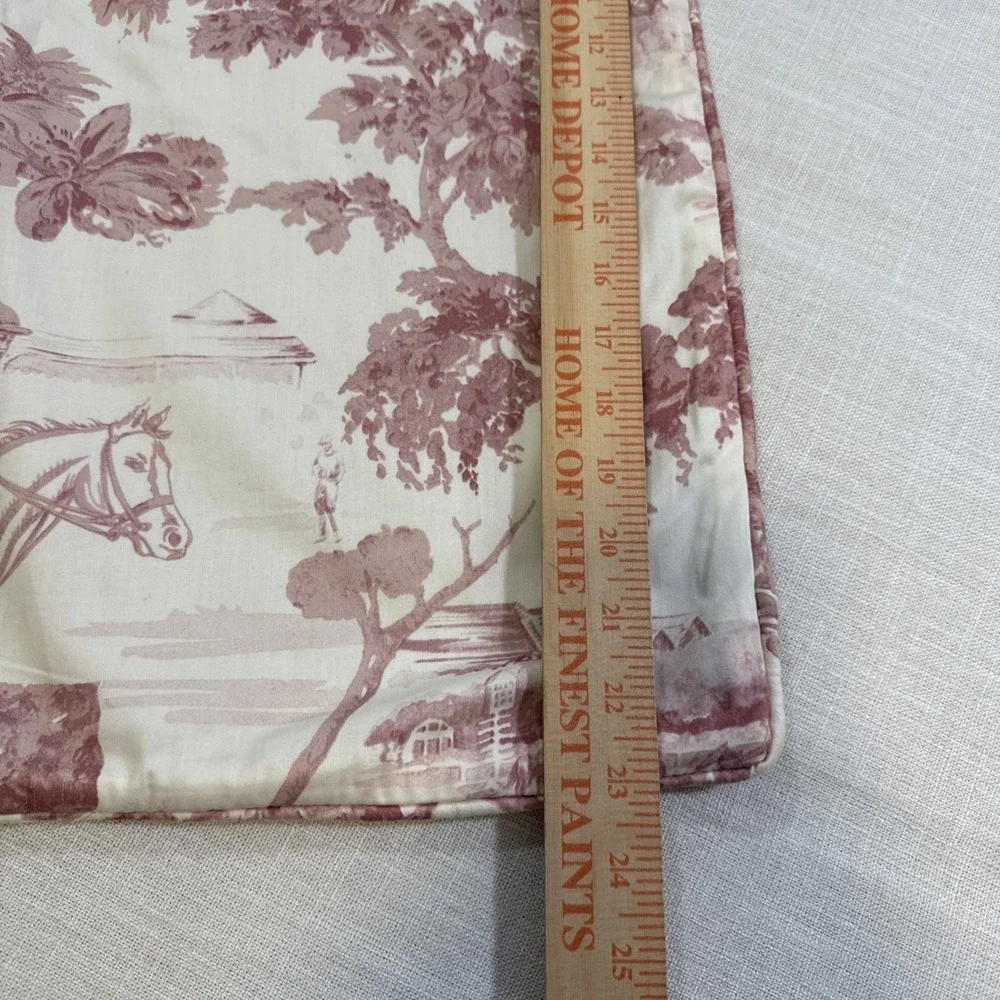 Toile De Jouy Pillow Cover Equestrian Pillow Sham Horse Country Decor 23 x 23 in